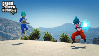 Goku SSJ Blue vs Vegeta SSJ Blue Death battle ( GTA V Mods )