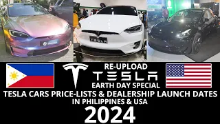 Tesla Cars Price-lists & Dealership Launch Dates in Philippines/USA 2024 | Earth Day | Re-upload