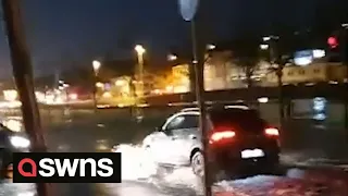 Storm Barra causes flooding in Cork, Ireland | SWNS