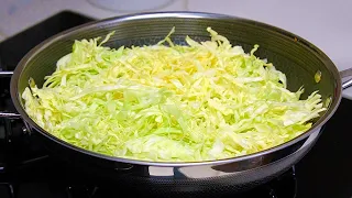 Cabbage with eggs tastes better than meat! Easy, quick and very delicious dinner recipe! TOP Recipe!