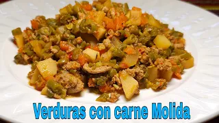 Picado de verduras con Carne molida/ Picado Guatemalteco/ Recetas Faciles/ #picadillo #picado