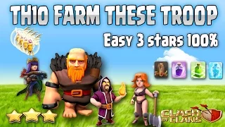 Clash of Clans TH10 FARMING GUIDE | 3 STARS TH10 | Queen walk+Gaint+Valkyrie