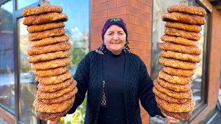 Simit - Traditional Turkish Street Food. Grandma's Homemade Molasses Bagel Recipe