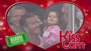 David Beckham and daughter Harper Seven - Kiss Cam
