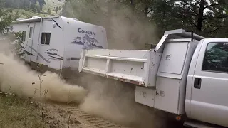 Probably Shouldn't Have Done This - Pulling 30' Trailer Off-Road Up Mountain Road