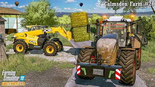 Finishing Making Grass Silage. Making & Hauling Hay Bales🔸Calmsden Farm #24🔸Farming Simulator 22🔸4K