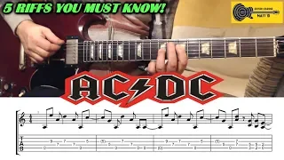 AC/DC Guitar Riffs COVER + TAB | Lesson | Tutorial | How To Play | Top 5