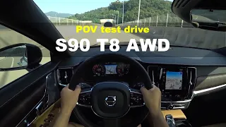 Volvo S90 T8 AWD Recharge POV test drive, review