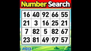 NumberSearch. Quiz for Concentration.【Memory | Concentration | Brain training | Brain quiz】#013