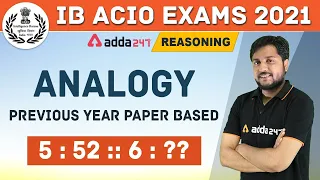 IB ACIO 2020-21 | Reasoning | Analogy Previous Year Paper Based Questions (Class-3) | Adda247