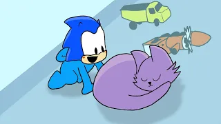 Baby Sonic meets the Cat #shorts