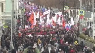 Over 10,000 Russians march in memory of  Nemtsov