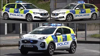 New Merseyside Police cars responding with siren and lights