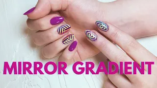 GRADIENT by airbrush | Multicolor nail design | Geometric nail design