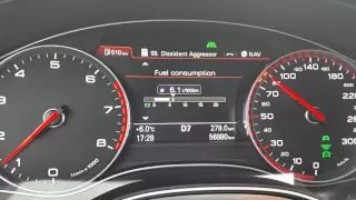 Audi A6 C7 3,0TFSI fuel consumption test 50/80/120...