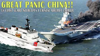 Panic China: US Coast Guard intercepts a Chinese aircraft carrier as it crosses the Taiwan Strait