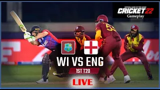 LIVE STREAMED Cricket 22 | West Indies v England - 1st Betway T20I 2022 | FullHD 60fps