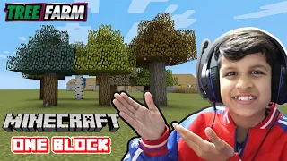 I made a Tree Farm in Minecraft one block😍
