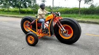 Build An Amazing Giant Motorcycle 350cc Use Truck Wheels and Car Wheels