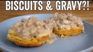 British Guy Tries American Biscuits and Gravy