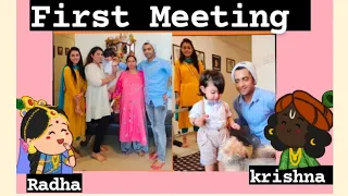 Little Kanha First Meeting With Bade Krishna and Radha ||Jai kanhaiya lal ki!!Sumedh Mallika