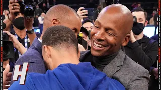 Steph Curry, Reggie Miller and Ray Allen Share a Moment Before the Game