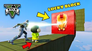 GTA 5 : SHINCHAN OPENING RARE IRON MAN LUCKY BLOCKS IN GTA V !