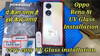 Oppo Reno 8T UV Tempered Glass | How to Apply | Best screen protector #sorts #newmobile #shortvideo