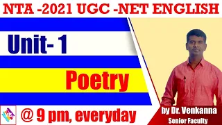 SONNET & ODE, Features & Types  Unit-1  Class@2  by Dr. K. VENKANNA