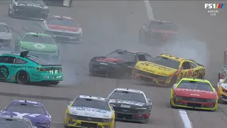 BUBBA WALLACE AUSTIN CINDRIC MCDOWELL CRASH - 2024 ADVENTHEALTH 400 NASCAR CUP SERIES AT KANSAS