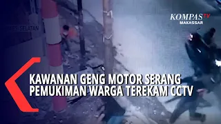 Kawanan Geng Motor Serang Pemukiman Warga Terekam CCTV