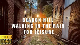 Beacon hill walking in the rain Boston, MA Binaural rain for relaxation, sleep & study. #beaconhill
