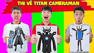 Gấu Đỏ TV - Thử Thách Vẽ Titan Cameraman , Vẽ Naruto Và Spider MAN Vs Venom