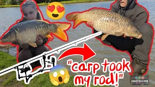 CARP TOOK MY ROD!! // Stanley Villa Fishing & Glamping!