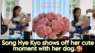 Song Hye Kyo shows off her cute moment with her dog 🥰