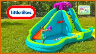 Huge Inflatable Water Slide by Little Tikes + Giant Egg Surprise Opening of Paw Patrol Bath Toys