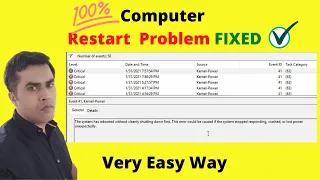 🔥🔥 Computer restart problem || Computer restarted || kernel 41 error windows 10 fix  || I B KUMAR