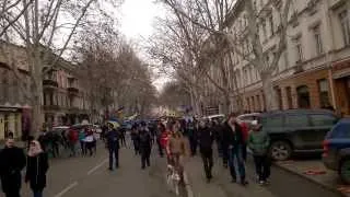 Митинг в Одессе 2 марта 2014. Шествие по городу. Героям слава! -2