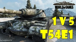 World of Tanks - EPIC! [T54E1 - 1 vs 5, 8 KILLS]