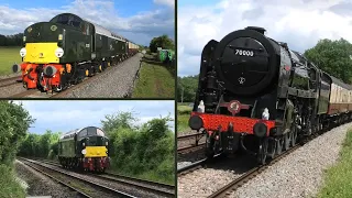 40013 Adania and 70000 Britannia on the Welsh Marches Whistler..