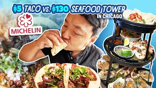 $5 vs. $130 MICHELIN Eats | 18 Hours Eating ONLY Michelin Food in Chicago