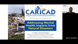 CARICAD Webinar: Addressing Mental Health Impacts from Natural Disasters