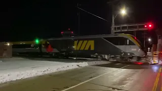 #1/29/23 CN #E276 EB Train New VIA Rail Set Leading *DEPARTS* With CN Solo 1 CNS 3061. @ Port Huron,