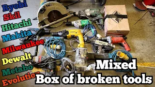 Power Tool repairathon, a real mixed lot of tools in this box of repairs. Some fixed, some NWF