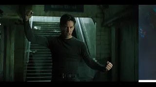 Neo and Smith battle scene in the subway - The Matrix 1999