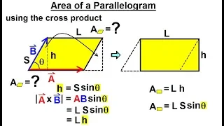 Calculus 3: Vector Calculus in 3-D (25 of 35) Area of a Parallelogram Using the Cross Product
