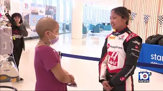 F1 driver brings smiles to children at Nicklaus Children's Hospital ahead of Miami Grand Prix