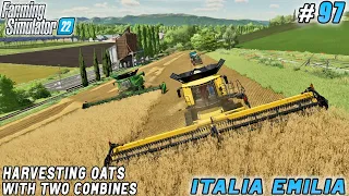 Two Combines Join Forces for Efficient Oat Harvesting | Italian Farm | Farming simulator 22 | ep #97