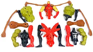 Assemble ironman Mark vs Hulk Smash vs Siren Head vs Miles Morales Avengers Superhero Toys