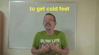 Learn English: Daily Easy English Expression 0282 -- 3 Minute English Lesson: to get cold feet